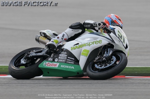 2010-06-26 Misano 0682 Rio - Supersport - Free Practice - Michele Pirro - Honda CBR600R